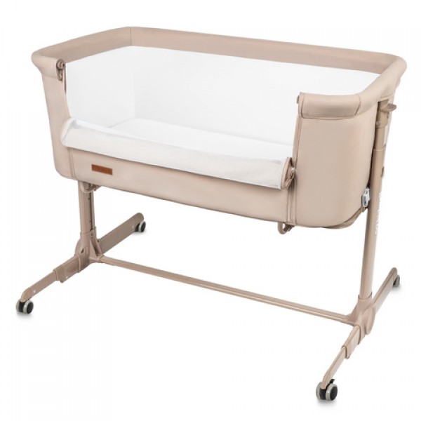 NALI beige 2-in-1 folding crib: side or separate-Bērnu mēbeles-bebis.lv