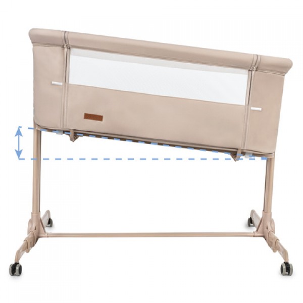 NALI beige 2-in-1 folding crib: side or separate-Bērnu mēbeles-bebis.lv