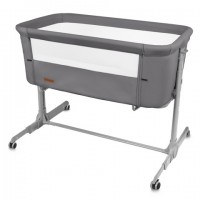 Saliekamā gulta 2-in1 NALI grey: sānu gultiņa vai brīvi stāvošā