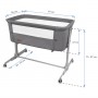 Saliekamā gulta 2-in1 NALI grey: sānu gultiņa vai brīvi stāvošā-Bērnu mēbeles-bebis.lv