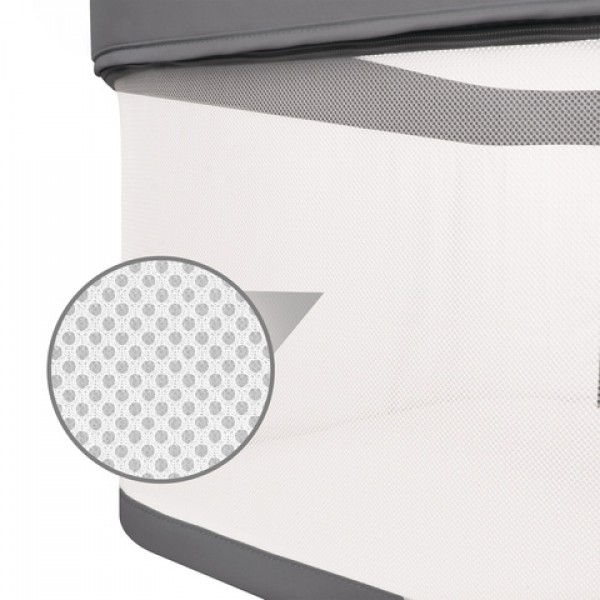 Saliekamā gulta 2-in1 NALI grey: sānu gultiņa vai brīvi stāvošā-Bērnu mēbeles-bebis.lv