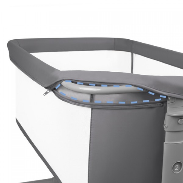 Saliekamā gulta 2-in1 NALI grey: sānu gultiņa vai brīvi stāvošā-Bērnu mēbeles-bebis.lv