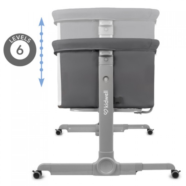 Saliekamā gulta 2-in1 NALI grey: sānu gultiņa vai brīvi stāvošā-Bērnu mēbeles-bebis.lv