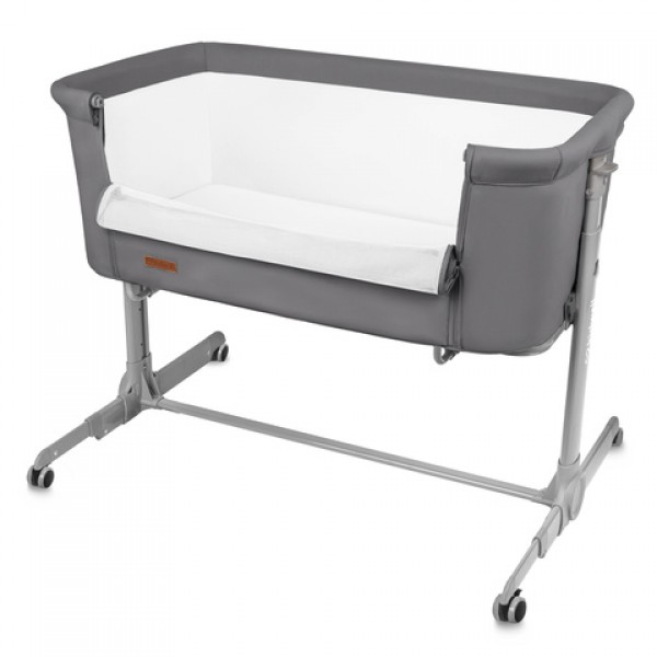 Saliekamā gulta 2-in1 NALI grey: sānu gultiņa vai brīvi stāvošā-Bērnu mēbeles-bebis.lv