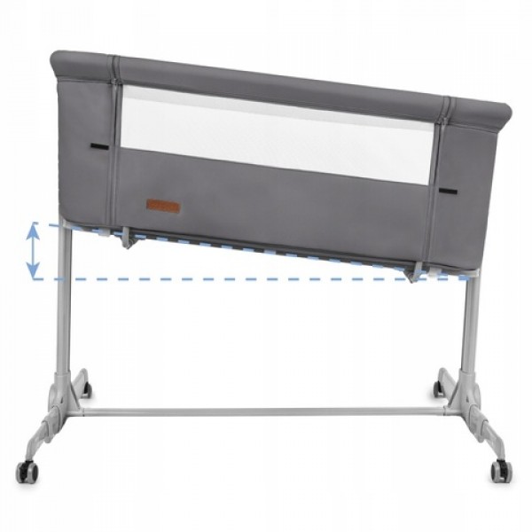 Saliekamā gulta 2-in1 NALI grey: sānu gultiņa vai brīvi stāvošā-Bērnu mēbeles-bebis.lv