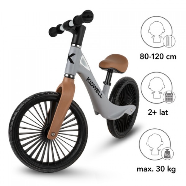Беговел NIX grey/brown Kidwell-Детский электротранспорт-bebis.lv
