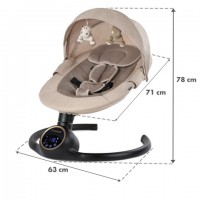 REVE Beige/Gold 2-in-1 electric baby bouncer 