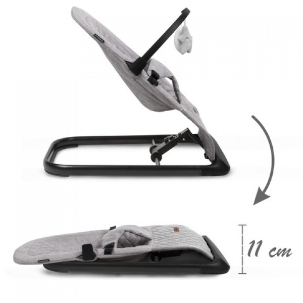 Šūpuļkrēsliņš Kidwell LARO Full grey/black-Bērnu mēbeles-bebis.lv