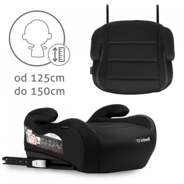 Sēdeklis-būsteris Kidwell OVAN black-Autokrēsliņi bērniem-bebis.lv