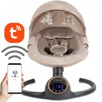 REVE Beige/Gold 2-in-1 electric baby bouncer 