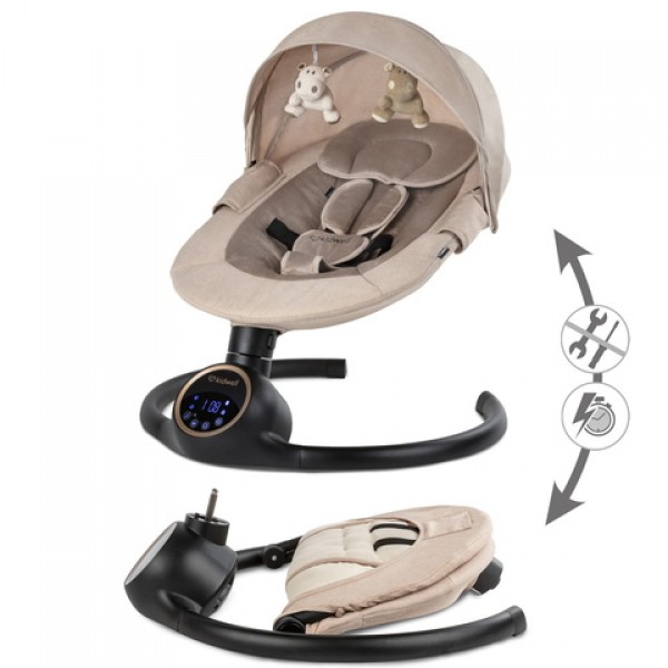 Кресло-качели REVE beige/gold Kidwell-Детская мебель-bebis.lv