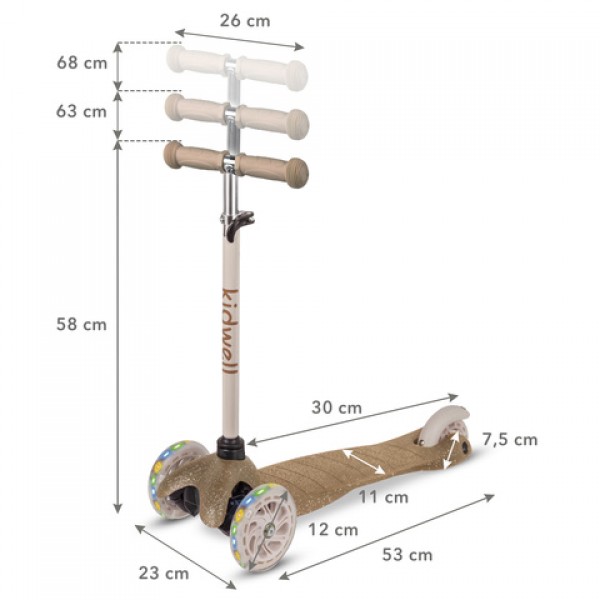 Skrejritenis UNO GLITTER GOLD-Bērnu transportlīdzekļi-bebis.lv