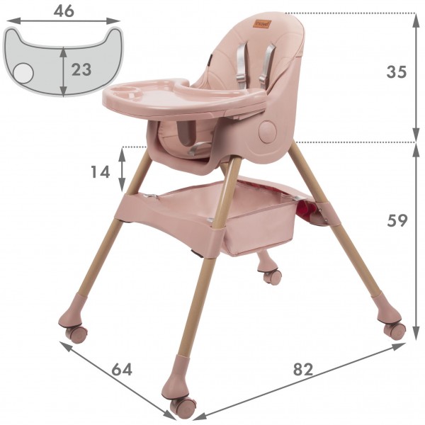 Karimi Pink High chair--bebis.lv