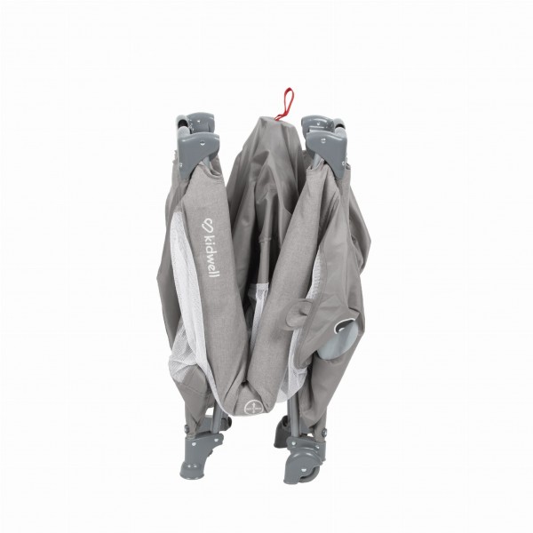 Travel cot with accessories BLISSY Gray--bebis.lv