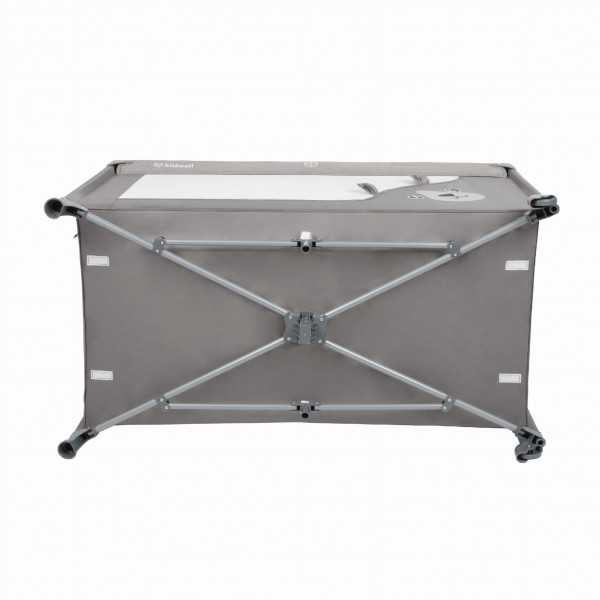 Travel cot with accessories BLISSY Gray--bebis.lv