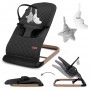 LARO Black/Wooden baby bouncer--bebis.lv
