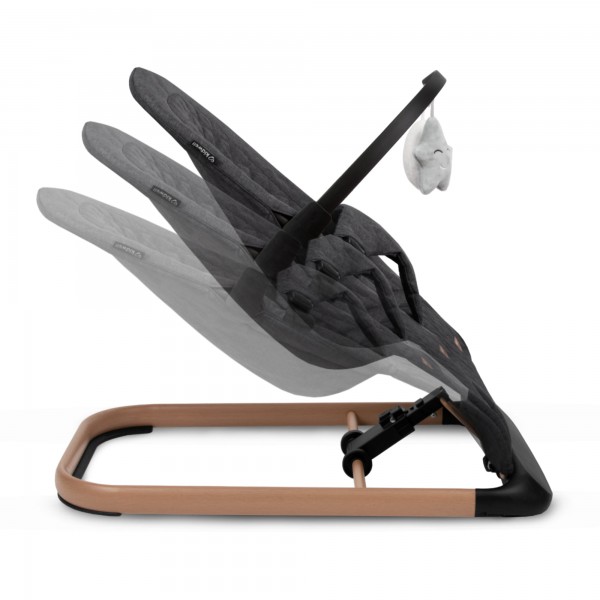 LARO Black/Wooden baby bouncer--bebis.lv