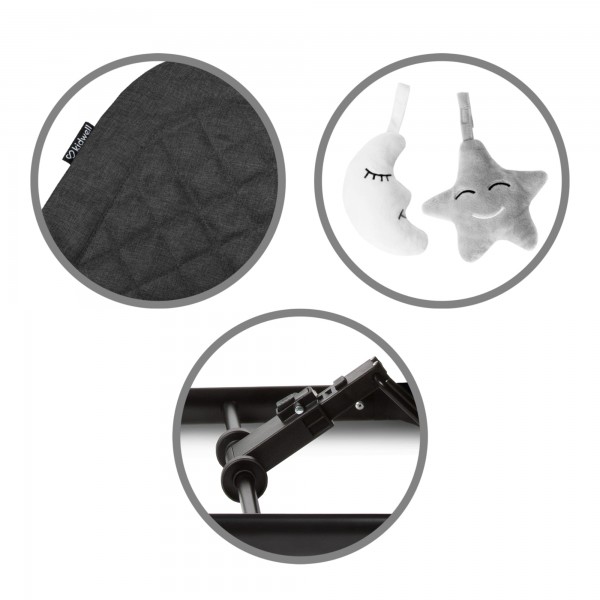 LARO Black/Wooden baby bouncer--bebis.lv