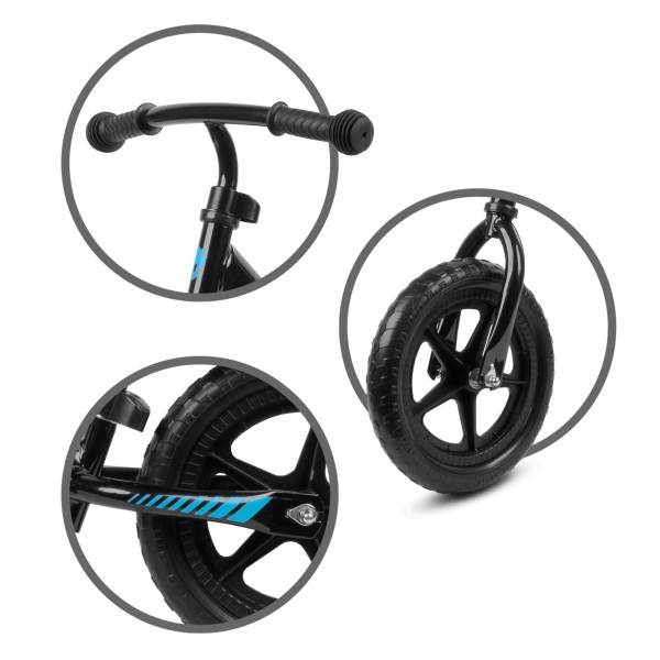 REBEL Black balance bike--bebis.lv