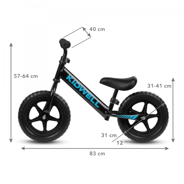 REBEL Black balance bike--bebis.lv