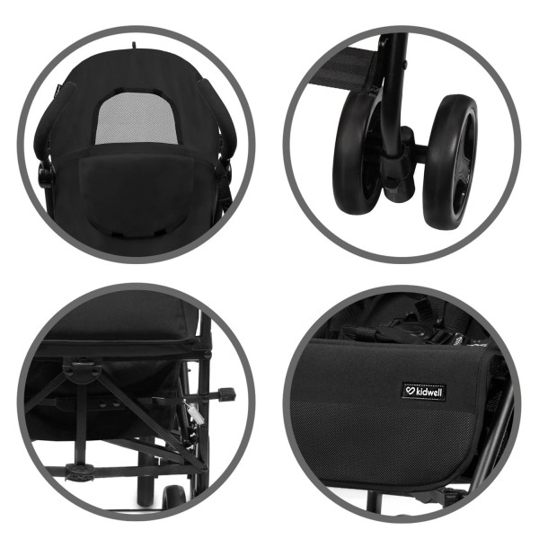 QUGAR BLACK stroller--bebis.lv