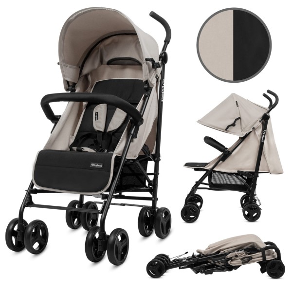 QUGAR BEIGE/BLACK stroller--bebis.lv