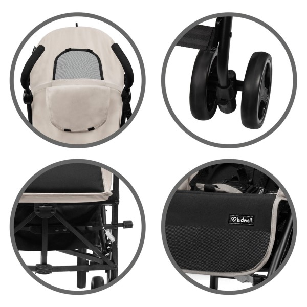 QUGAR BEIGE/BLACK stroller--bebis.lv