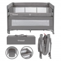 Travel crib BLISSY LIFT grey