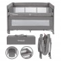 BLISSY Lift Gray two-level travel cot--bebis.lv