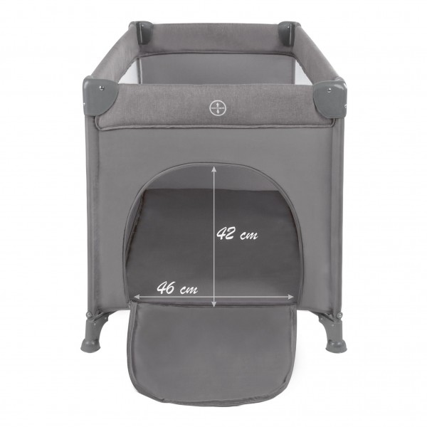 BLISSY Lift Gray two-level travel cot--bebis.lv
