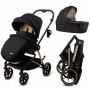 VELMONT Black/Beige stroller with bassinet--bebis.lv