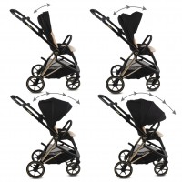 Pram 2 in 1 VELMONT Pram black/beige