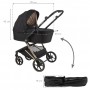 VELMONT Black/Beige stroller with bassinet--bebis.lv
