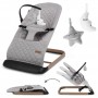 LARO Full Grey/Wooden baby bouncer--bebis.lv