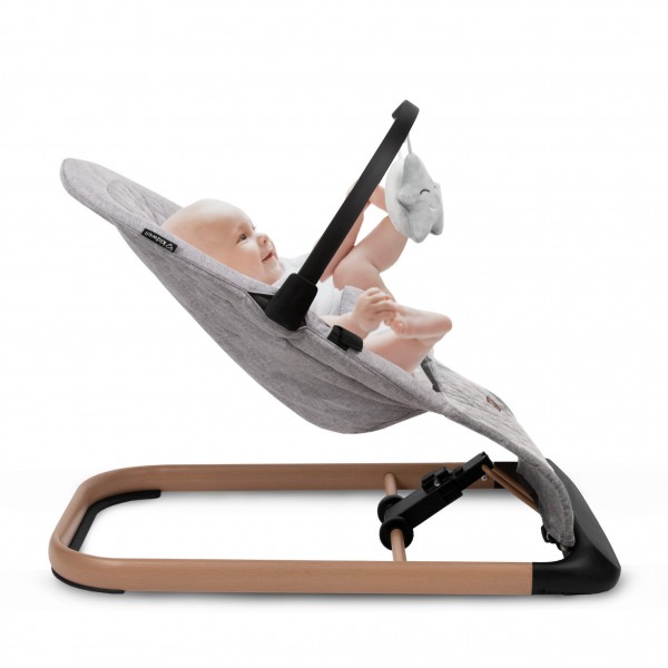 LARO Full Grey/Wooden baby bouncer--bebis.lv