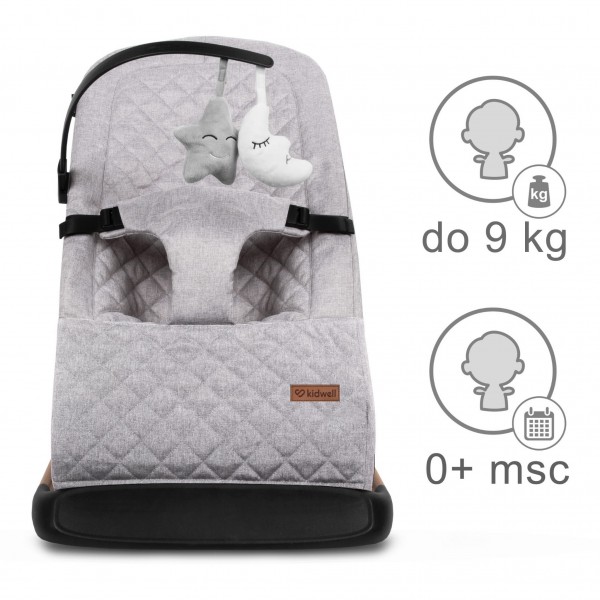 LARO Full Grey/Wooden baby bouncer--bebis.lv