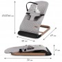 LARO Full Grey/Wooden baby bouncer--bebis.lv