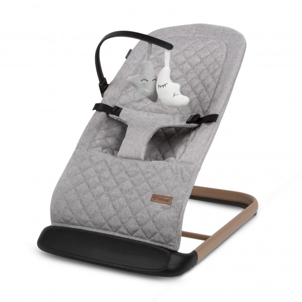 LARO Full Grey/Wooden baby bouncer--bebis.lv