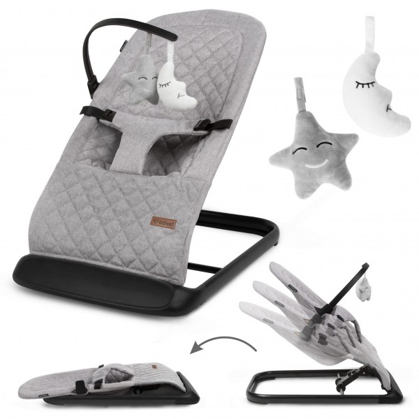 LARO Full Grey/Black baby bouncer--bebis.lv