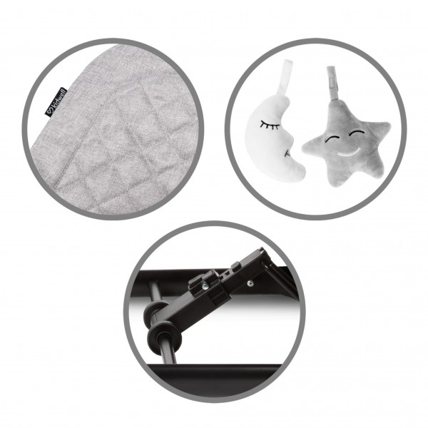 LARO Full Grey/Black baby bouncer--bebis.lv