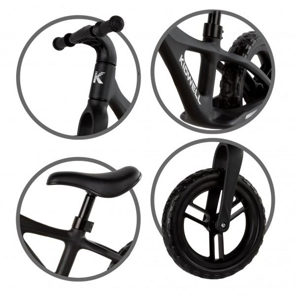 JOGO Black balance bike--bebis.lv