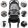 VELMONT Gray stroller with bassinet--bebis.lv