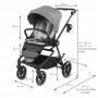 VELMONT Gray stroller with bassinet--bebis.lv