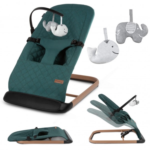 LARO Green/Wooden baby bouncer--bebis.lv