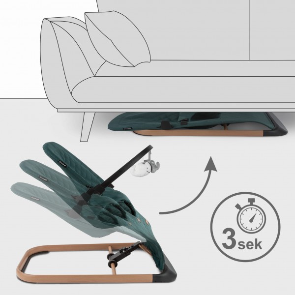 LARO Green/Wooden baby bouncer--bebis.lv