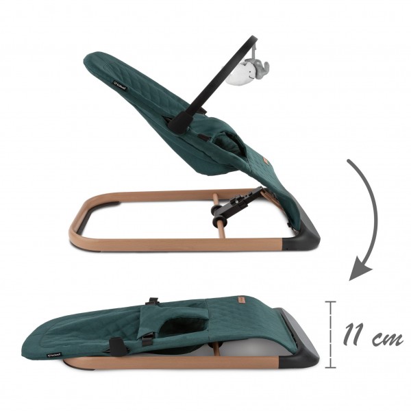 LARO Green/Wooden baby bouncer--bebis.lv
