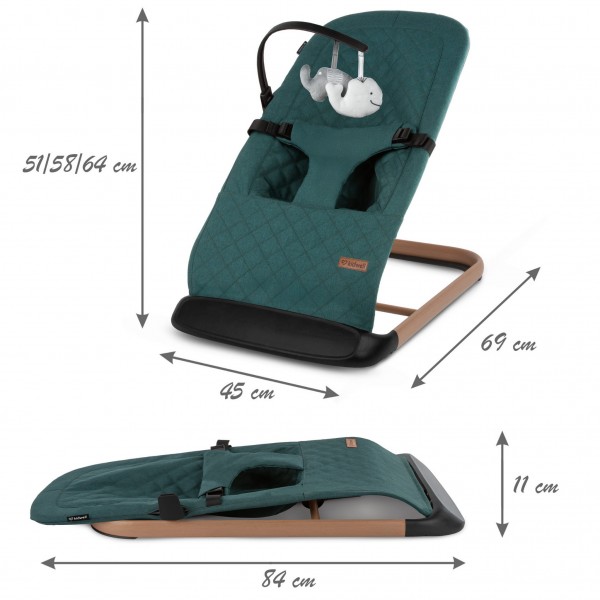 LARO Green/Wooden baby bouncer--bebis.lv