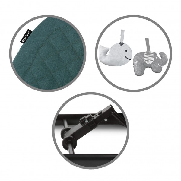 LARO Green/Black baby bouncer--bebis.lv