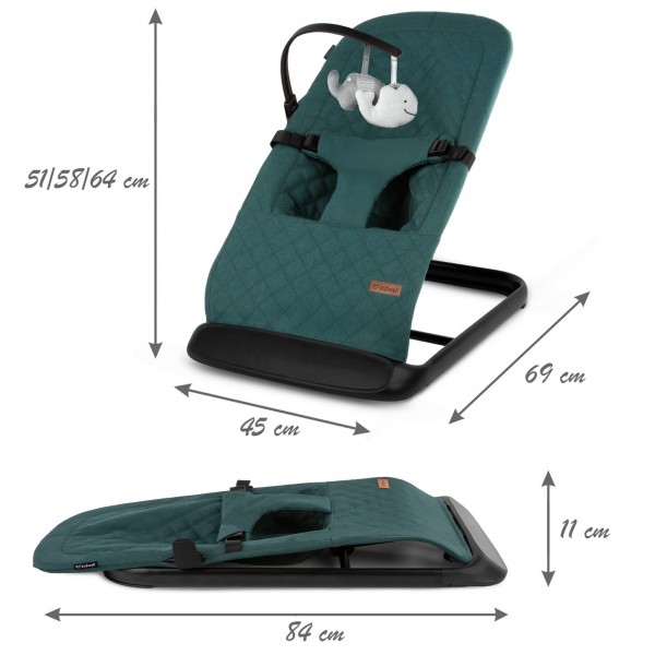 LARO Green/Black baby bouncer--bebis.lv