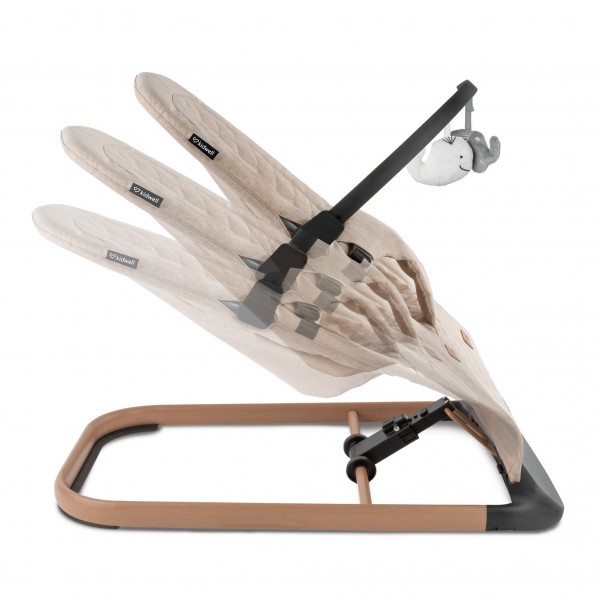 LARO Beige/Wooden baby bouncer--bebis.lv